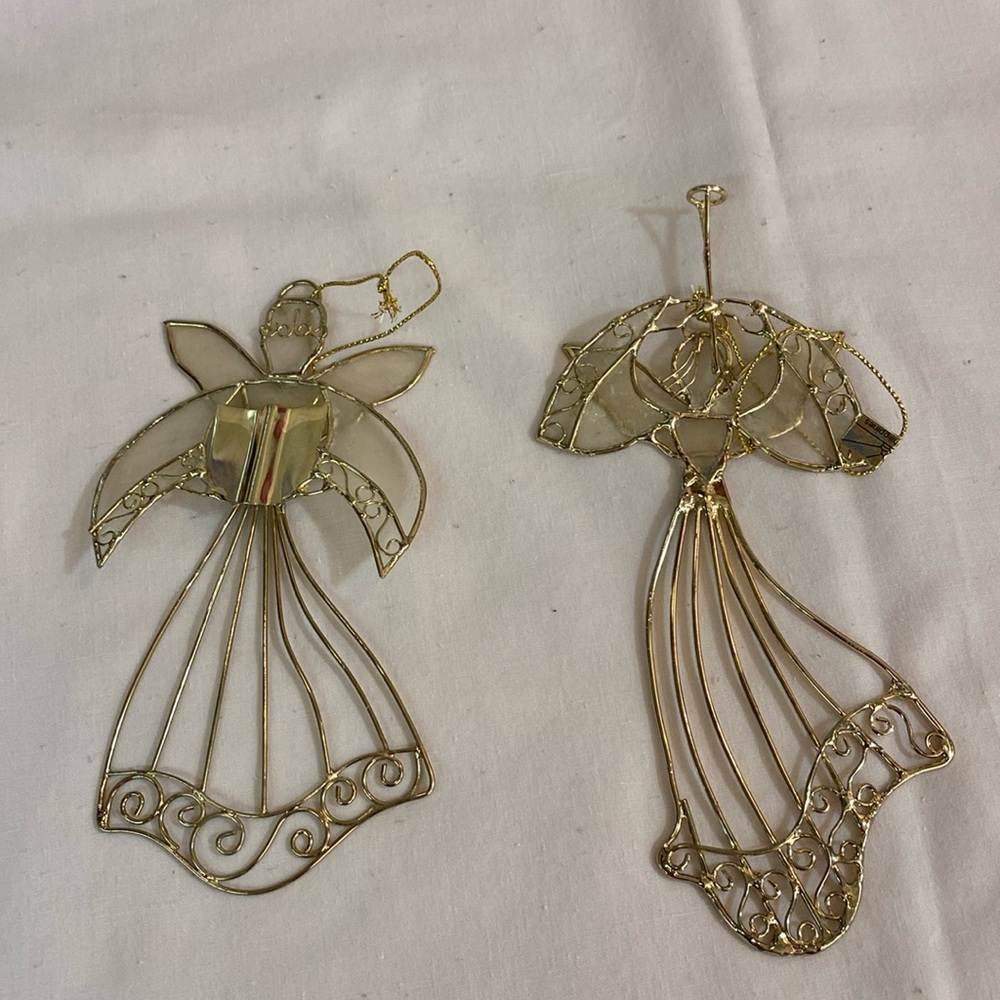 Ornaments -  2Capiz shell angels.